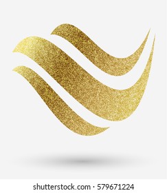 Wave logo in gold