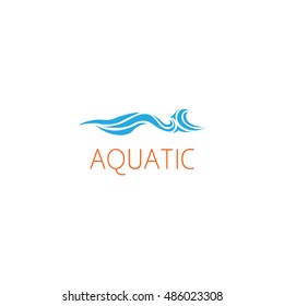 wave logo graphic design concept. Editable wave element, can be used as logotype, icon, template in web and print 