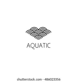 wave logo graphic design concept. Editable wave element, can be used as logotype, icon, template in web and print 