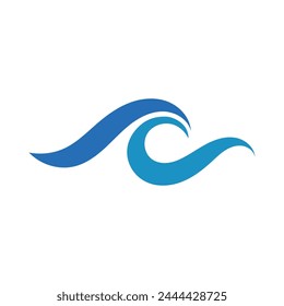 Wave logo. Graphic symbols of ocean or flowing sea water stylized for business identity vector. Illustration water wave logo for business emblem company