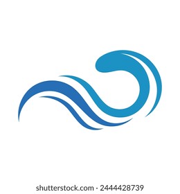 Wave logo. Graphic symbols of ocean or flowing sea water stylized for business identity vector. Illustration water wave logo for business emblem company