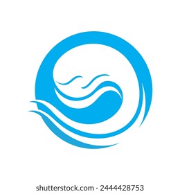 Wave logo. Graphic symbols of ocean or flowing sea water stylized for business identity vector. Illustration water wave logo for business emblem company