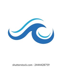 Ondea el logo. Símbolos gráficos del océano o del agua de mar fluida estilizados para el Vector de la identidad de negocios. Ilustración logotipo de la onda de agua para la empresa de emblemas de negocios