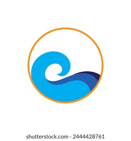 Wave logo. Graphic symbols of ocean or flowing sea water stylized for business identity vector. Illustration water wave logo for business emblem company