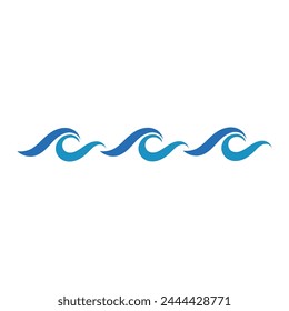 Ondea el logo. Símbolos gráficos del océano o del agua de mar fluida estilizados para el Vector de la identidad de negocios. Ilustración logotipo de la onda de agua para la empresa de emblemas de negocios