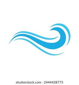 Wave logo. Graphic symbols of ocean or flowing sea water stylized for business identity vector. Illustration water wave logo for business emblem company