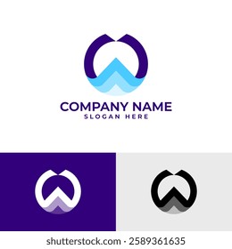 wave logo icon. Abstract, circular design with water waves, creating a dynamic and calming symbol ideal for travel, nature, water-related businesses, or modern brands. Clean, smooth, minimalist