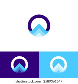 wave logo icon. Abstract, circular design with water waves, creating a dynamic and calming symbol ideal for travel, nature, water-related businesses, or modern brands. Clean, smooth, minimalist