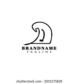 wave logo icon cute template modern vector