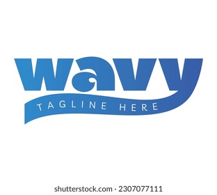 Wave logo icon design template elements. Creative logo with blue lettering Wavy. Usable for Branding and Business Logos.


