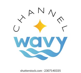 Wave logo icon design template elements. Creative logo with lettering Wavy and star icon. Usable for Branding, Business and Technology Logos.
