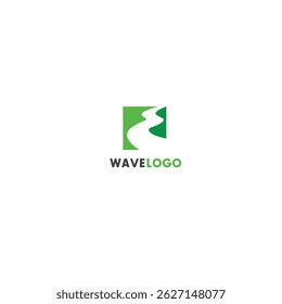Wave logo icon flat vector design