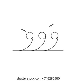 Wave logo icon outline design vector illustration for your brand, company