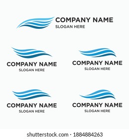 wave logo icon set vector