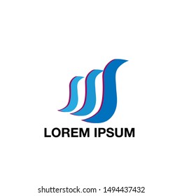 wave logo icon for sport team and business company