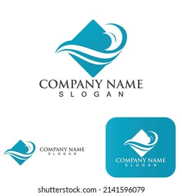 logotipo de Wave icono de diseño de ilustración vectorial