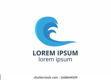 wave Logo illustration design template. flowing liquid water symbol icon in vector for any corporate or company use. 