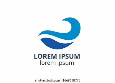 wave Logo illustration design template. flowing liquid water symbol icon in vector for any corporate or company use.