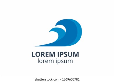 Design-Vorlage für Wellenlogo-Illustrationen. Symbol für fließendes Flüssigwasser in Vektorillustration für jede Firmennutzung.