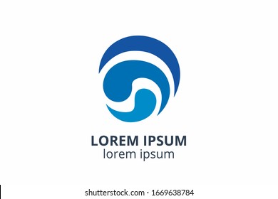 wave Logo illustration design template. flowing liquid water symbol icon in vector for any corporate or company use.