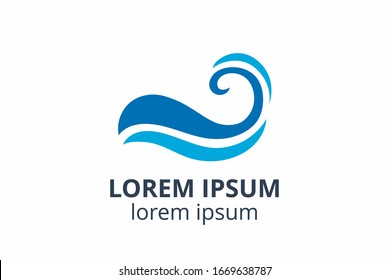 Design-Vorlage für Wellenlogo-Illustrationen. Symbol für fließendes Flüssigwasser in Vektorillustration für jede Firmennutzung.