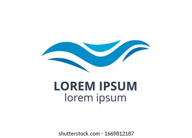 wave Logo illustration design template. flowing liquid water symbol icon in vector for any corporate or company use.