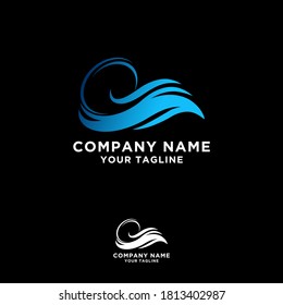 wave Logo illustration design template. flowing liquid water symbol icon in vector for any corporate or company use.