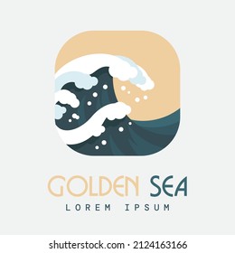 Wave logo Japan concept design.Symbol ocean sea waves for business identity.