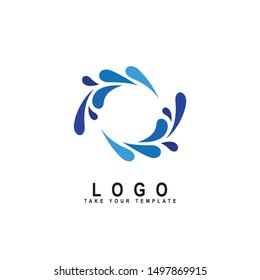 wave logo and sea, water swirl design template