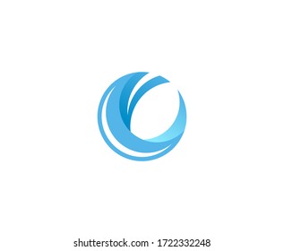 Icono del vector del agua de mar con logotipo de onda 