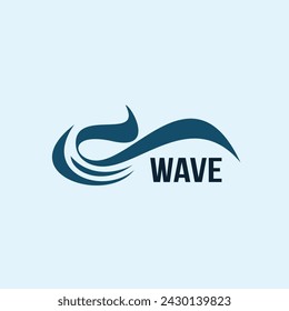 Wave logo with a simple and abstract design concept