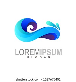wave logo with simple design illustration