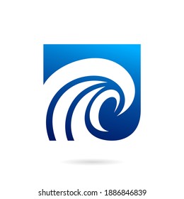 wave logo in square concept