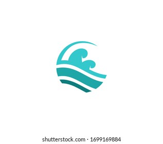 Logotipo de onda vector marino de verano 