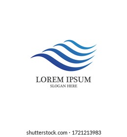 Logo de onda y vector de símbolo
