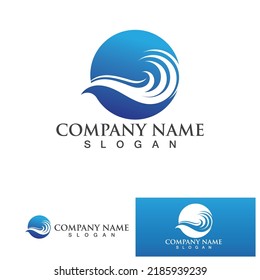 Wave logo and symbol water image. Sea, ocean, river surface.