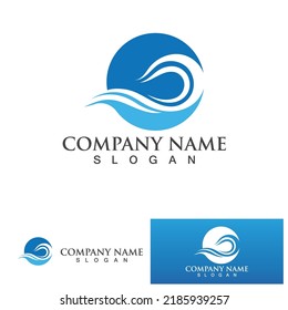 Wave logo and symbol water image. Sea, ocean, river surface.