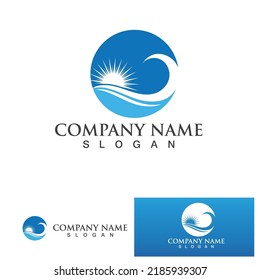 Wave logo and symbol water image. Sea, ocean, river surface.