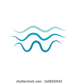 Logo de onda y vector de agua de símbolo
