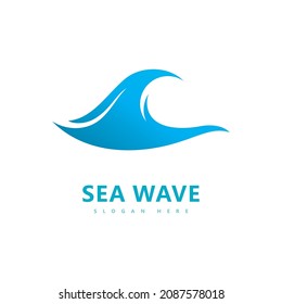 Símbolo del logotipo de onda diseño de la ilustración de la onda de agua
