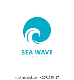 Símbolo del logotipo de onda diseño de la ilustración de la onda de agua