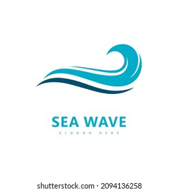 Símbolo del logotipo de onda diseño de la ilustración de la onda de agua