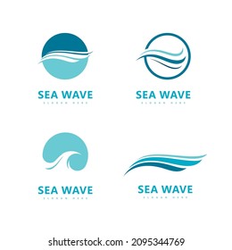 Wave logo symbol  water wave vector illustration design