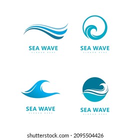 Wave logo symbol  water wave vector illustration design