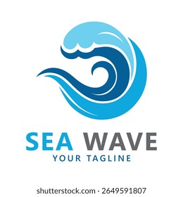 Wave logo symbol water wave vector Template 