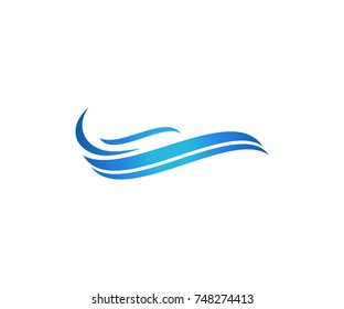 Wave logo template with blue gradient color