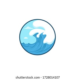 Wave logo template. Sea surf emblem. Vector illustration.