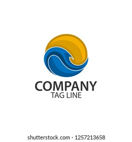 Wave logo template, stock logo vector