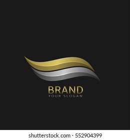 Wave logo template. Watersport sign, yacht club emblem