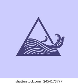 wave logo with triangle concept
